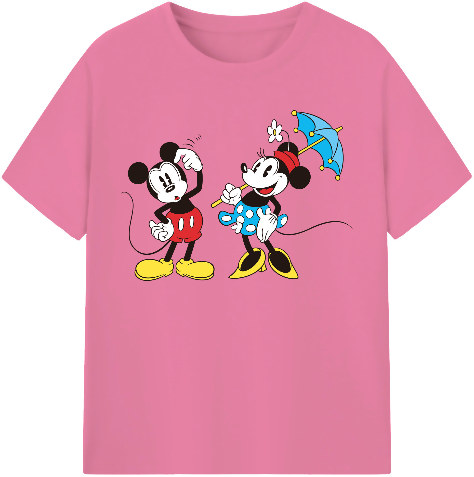 （画像用） ミッキーマウス Mickey Mouse 綿100％半袖Tシャツ（フロントプリント）